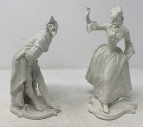 PAIR OF NYMPHENBURG BUSTELLI PORCELAIN FIGURINES