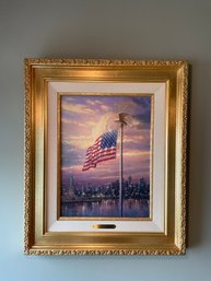 SIGNED THOMAS KINKADE 'THE LIGHT OF FREEDOM' CANVAS PRINT