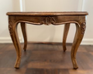 NEIMAN MARCUS ITALIAN CARVED WALNUT CANED TOP FOOT STOOL