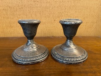 PAIR OF MUECK-CARY CO INC STERLING SILVER #6 CANDLESTICK HOLDERS