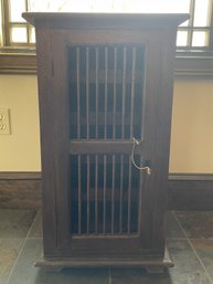 VINTAGE SOLID WOOD WINE CABINET WITH KEY