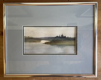 FRAMED LANSCAPE PAINTING NO VISIBLE SIGNATURE