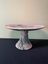 GRIFFIN, SMITH AND HILL ETRUSCAN MAJOLICA MAPLE PEDESTAL COMPOTE