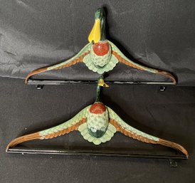 PAIR OF MALLARD DUCK DESIGN WIDE SHOULDER COAT/CLOTHES HANGER