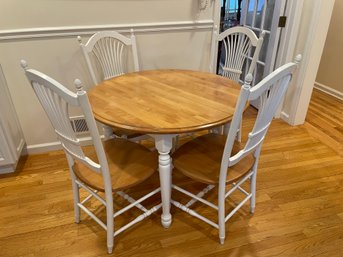 FRENCH COUNTRY DINING TABLE WITH 4 SHEAF BACK DINING CHAIRS