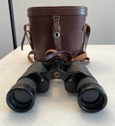 VINTAGE BOWER 7 X 35 BINOCULARS WITH LEATHER CASE MADE IN JAPAN