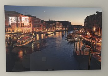 VENICE GRAND CANAL AT NIGHT CITYSCAPE ART PRINT