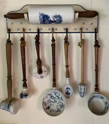 ORNATE ANTIQUE PORCELAIN KITCHEN TOOLS