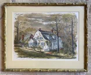 SIGNED PRINT OF A COUNTRY HOUSE