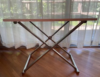 ITALIAN MARBLE TOP TABLE ON CHROME BASE