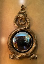 GOLD LEAF ENTWINED DOLPHINS CONVEX MIRROR BY CARVER'S GUILD