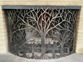 METAL FOREST FIREPLACE SCREEN