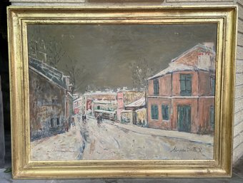 FRAMED REPLICA OF MAURICE UTRILLO PAINTING