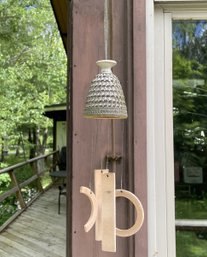 MODERN SCANDINAVIAN DESIGN CERAMIC POTTERY BELL WIND CHIME