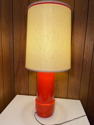VINTAGE RED/ORANGE GLASS TABLE LAMP