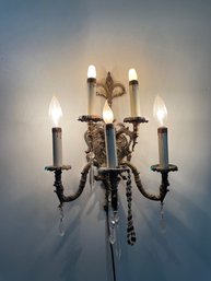 VINTAGE BRASS CANDLE STYLE WALL SCONCE