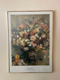 FRAMED PRINT OF RENOIR'S 'DAHLIAS'