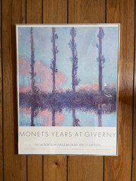 FRAMED 1978 POSTER 'MONETS YEARS AT GIVERNY'