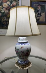 HAND PAINTED PORCELAIN GINGER JAR TABLE LAMP