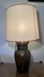 RUSTIC METALLIC CHAIN AND HOOK TABLE LAMP