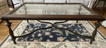 THOMASVILLE GLASS TOP COFFEE TABLE