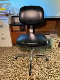 BLACK AND CHROME MCM OFFICE CHAIR BY DESIGNCRAFT