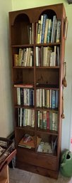 VINTAGE 1960S BOOK SHELF WITH UPPER ARCH AND LOWER DRAWER