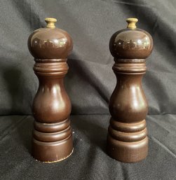 PAIR OF FRENCH VINTAGE PEUGEOT FRERES SALT AND PEPPER GRINDERS