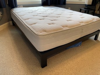 SLATTED PLATFORM BED FRAME WITH QUEEN SIZE STL 200 SERIES BLUE MATTRESS