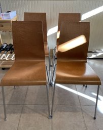 SET OF 4 MCM WOOD DINING CHAIRS