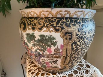 VINTAGE CERAMIC HAND PAINTED PLANTER