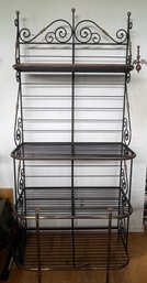 Metallic Bakers Rack With Straight Shelves