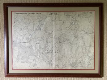 FRAMED PRINT WESTCHESTER COUNTY MAP OF NEW CASTLE NEW YORK