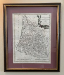 FRAMED PRINT OF VENETIAN MAP OF GUYENNE AND GASCONY CIRCA 1770