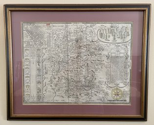 FRAMED PRINT JOHN SPEED 1616 MAP OF WILSHIRE