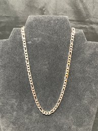16 INCH FIGARO STERLING SILVER CHAIN