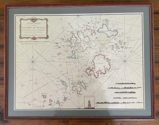 FRAMED MAP: A NEW CHART OF THE ISLANDS OF SCILLY