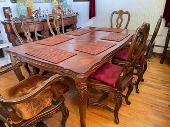 Antique French Oak Louis XV Style Drawer Leaf Table