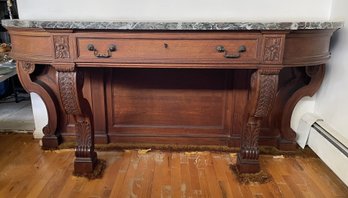 Antique Marble Top Console Table