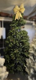 9 FT BRISTLE BERRY CHRISTMAS TREE WITH YELLOW RIBBON