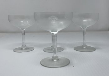 SET OF 4  GLASSWARE