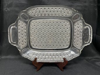 EARLY AMERICAN PRESSED GLASS SERVING TRAY