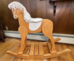 VINTAGE WOODEN ROCKING HORSE