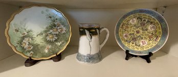 ALANTERIOR CO. LIMOGES PORCELAIN PLATES, AND PORCELAIN MUG FLORAL PATTERN