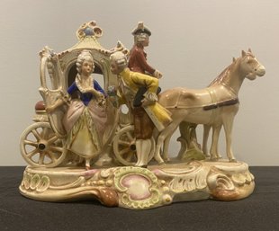 ANTIQUE CARL SCHNEIDER GRAFENTHAL GERMAN 19436 HORSE & CARRIAGE VICTORIAN FIGURINE