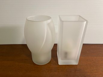 PR OF FROSTED GLASS VOTIVE HOLDERS
