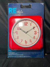 ROOM ESSENTIALS BATTERY OPERATED RED WALL CLOCK FROM TARGET
