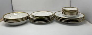 CHINA SET BONE PORCELAIN WITH GOLD TRIM