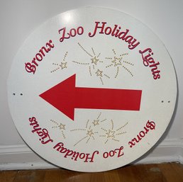 BRONX ZOO HOLIDAY LIGHTS DIRECTION SIGN USED AS WALL DECOR