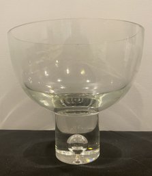 VINTAGE CLEAR GLASS FOOTED STEM BOWL